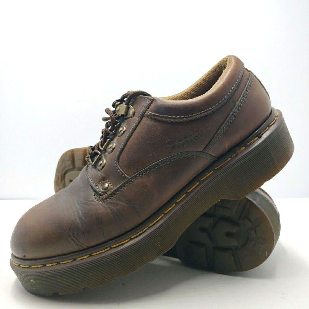 Dr. Martens England Made Mens 10 Brown Leather Air Wair Lug Sole Shoes VTG